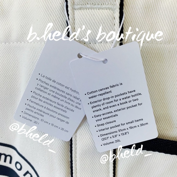 lululemon Daily Multi-Pocket Tote *Canvas Bag 20L in Natural/True Navy New NWT - Picture 7 of 14